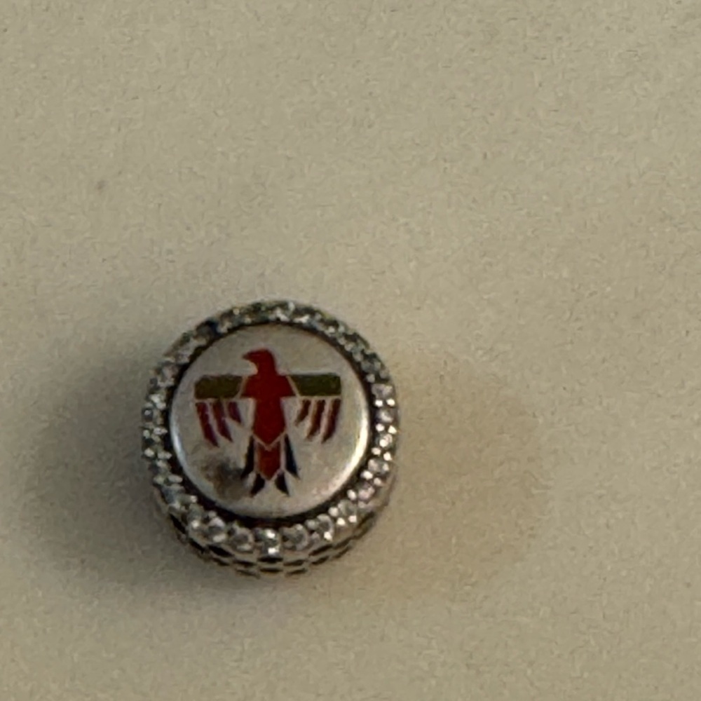 Pandora Silver and Red Charm Bracelet